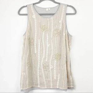Anthropologie- Eloise Beautiful Sleeveless Rosita Lace Top- Large Excellent UC